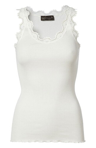 Linne med spetskant offwhite