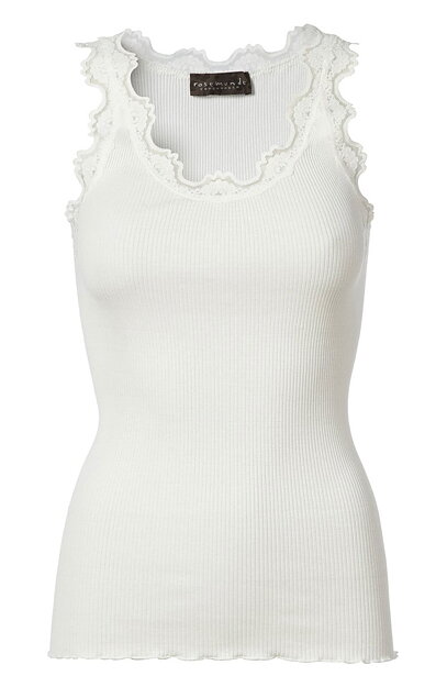 Linne med spetskant offwhite