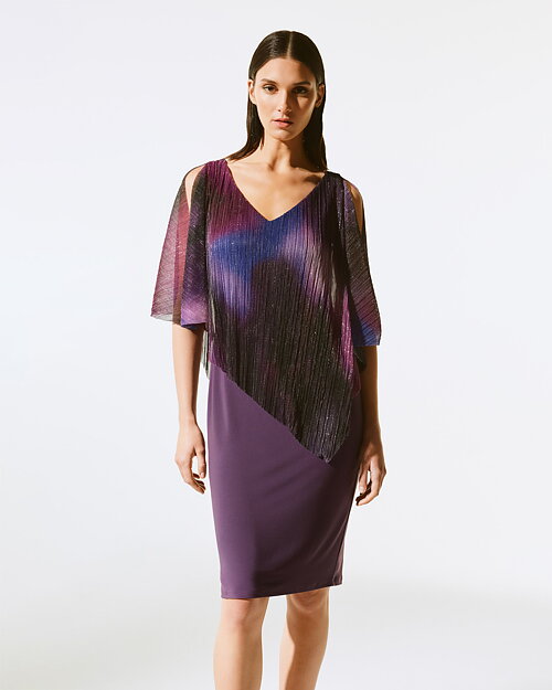 Klänning glitterponcho lila