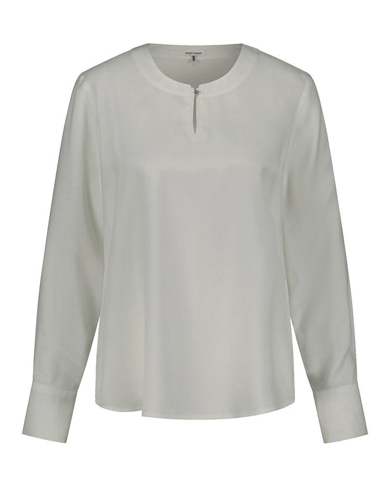 Blus rundringning med silverknapp offwhite