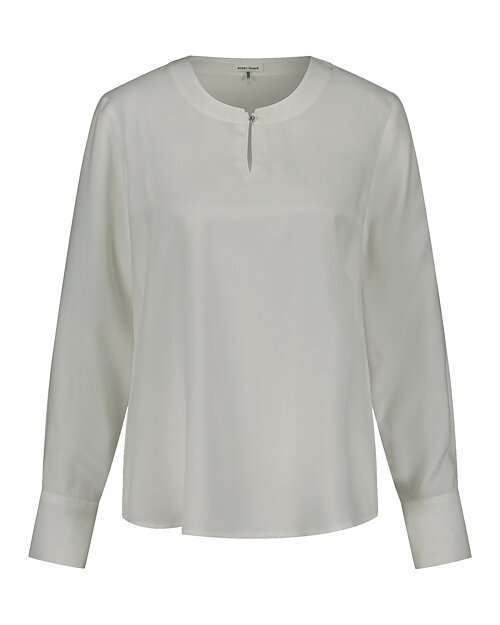 Blus rundringning med silverknapp offwhite