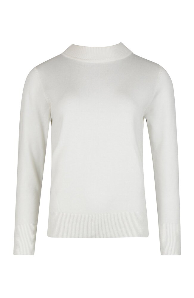 Jumper stickad turtle lång ärm offwhite