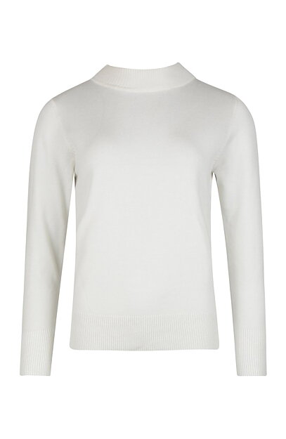 Jumper stickad turtle lång ärm offwhite