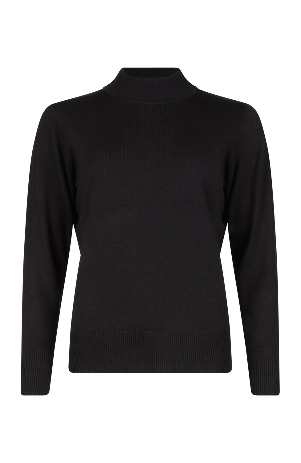 Jumper stickad turtle lång ärm svart