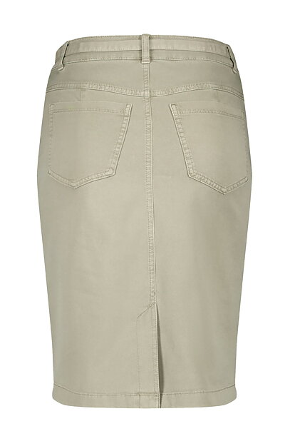 Kjol bomull/lyocell khaki - 3
