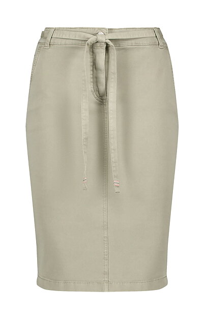 Kjol bomull/lyocell khaki - 2