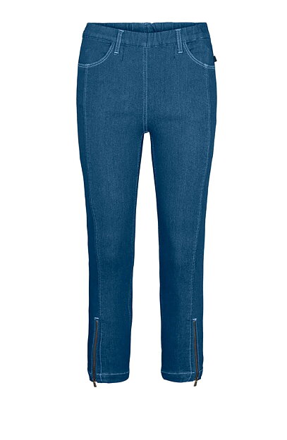 Mirakelbyxa Piper cropped mellanblå denim - 7