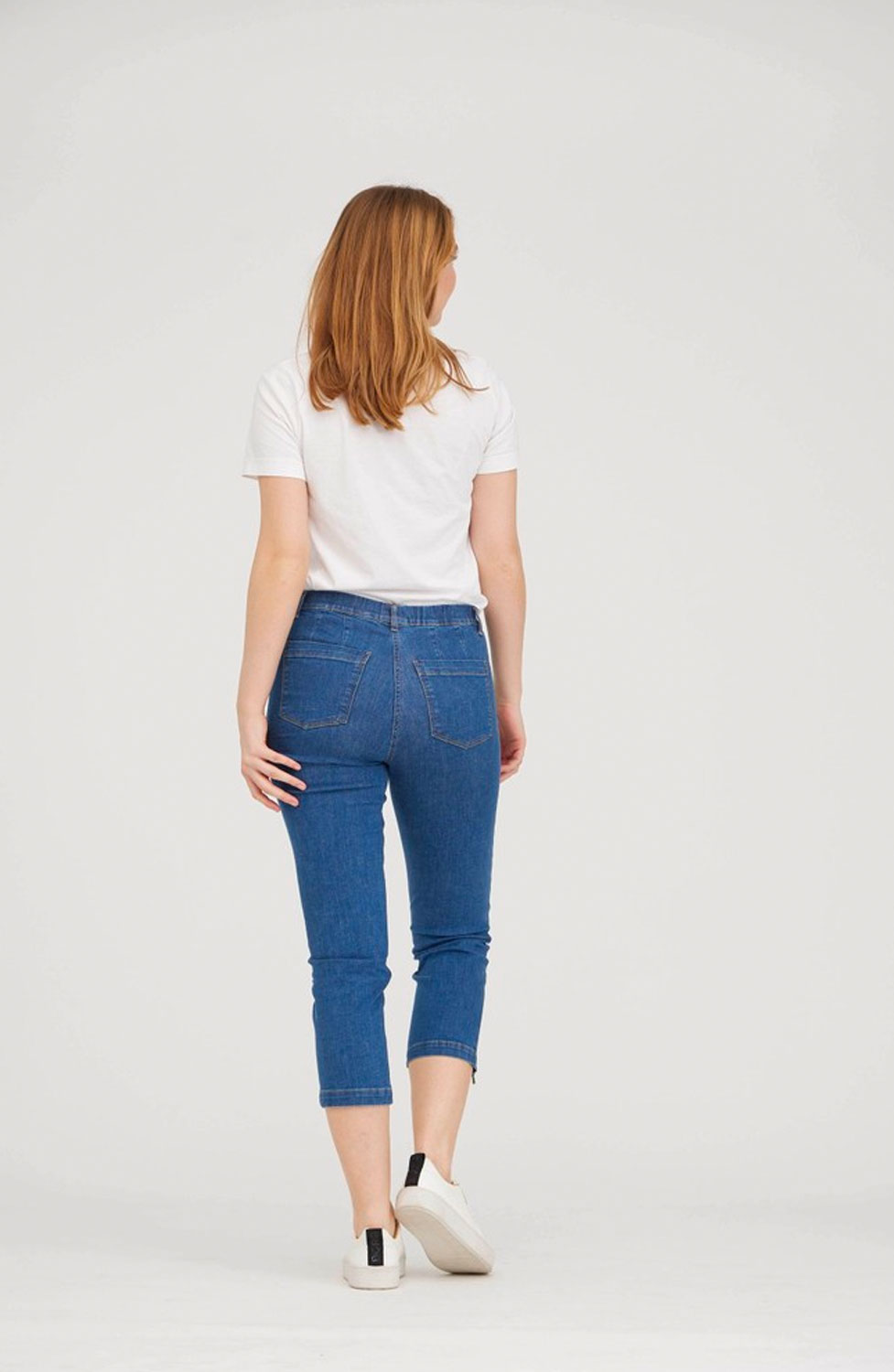 Mirakelbyxa Piper cropped mellanblå denim - 5