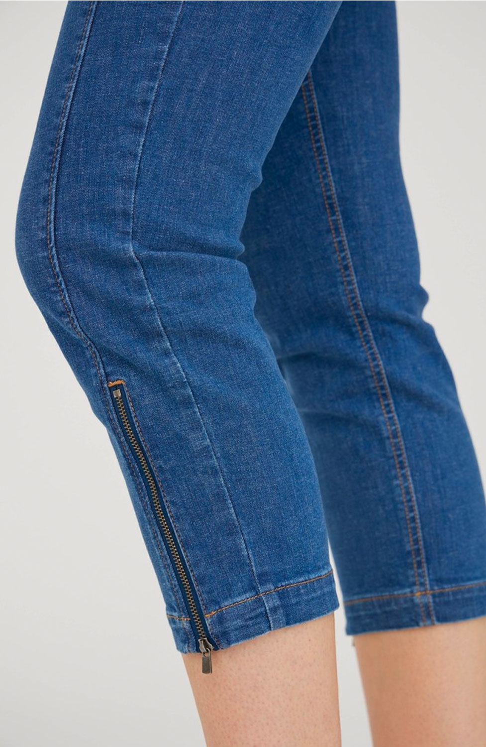 Mirakelbyxa Piper cropped mellanblå denim - 6