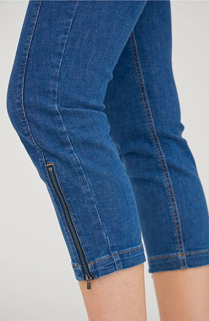 Mirakelbyxa Piper cropped mellanblå denim - 6
