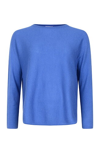 Kashmirjumper loose tension kornblå