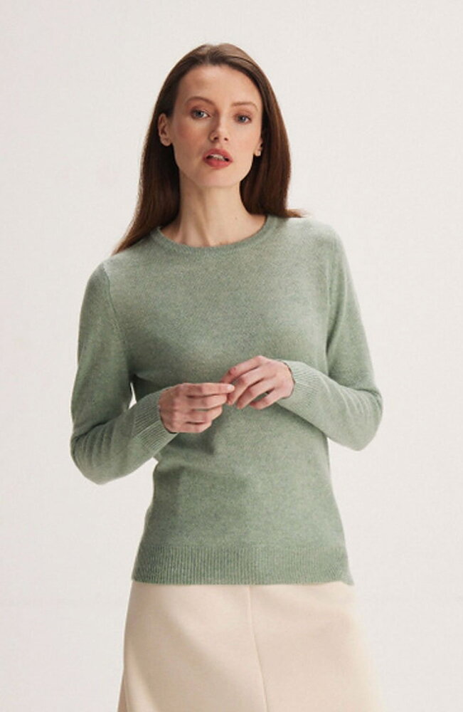 Kashmirjumper loose tension sage-grön