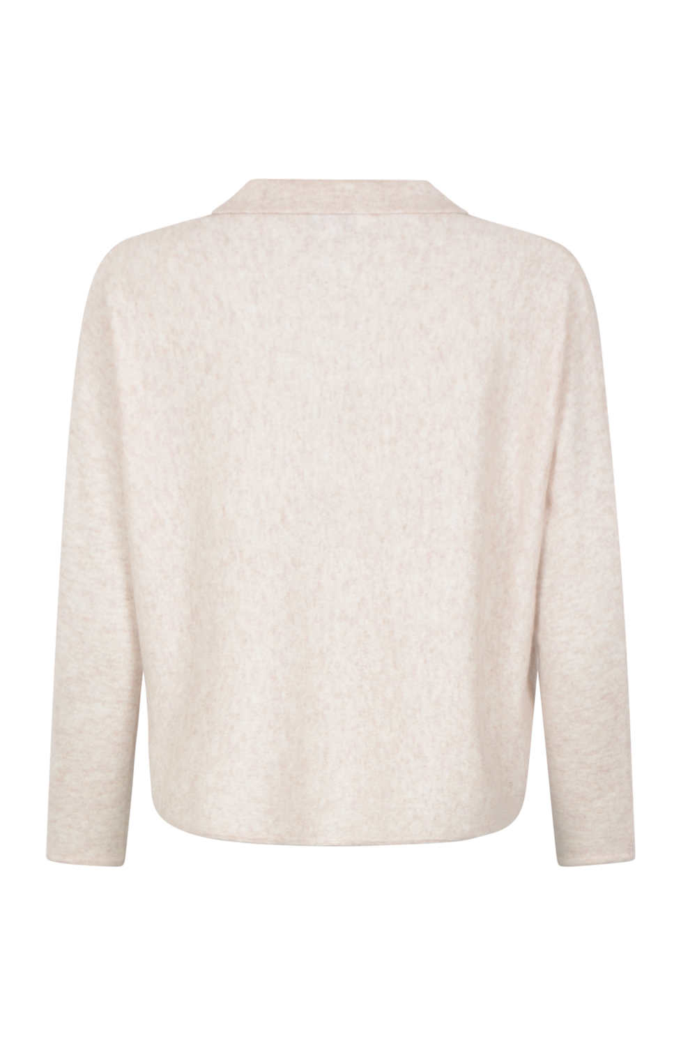 Kashmirjumper open collar krage beige - 5
