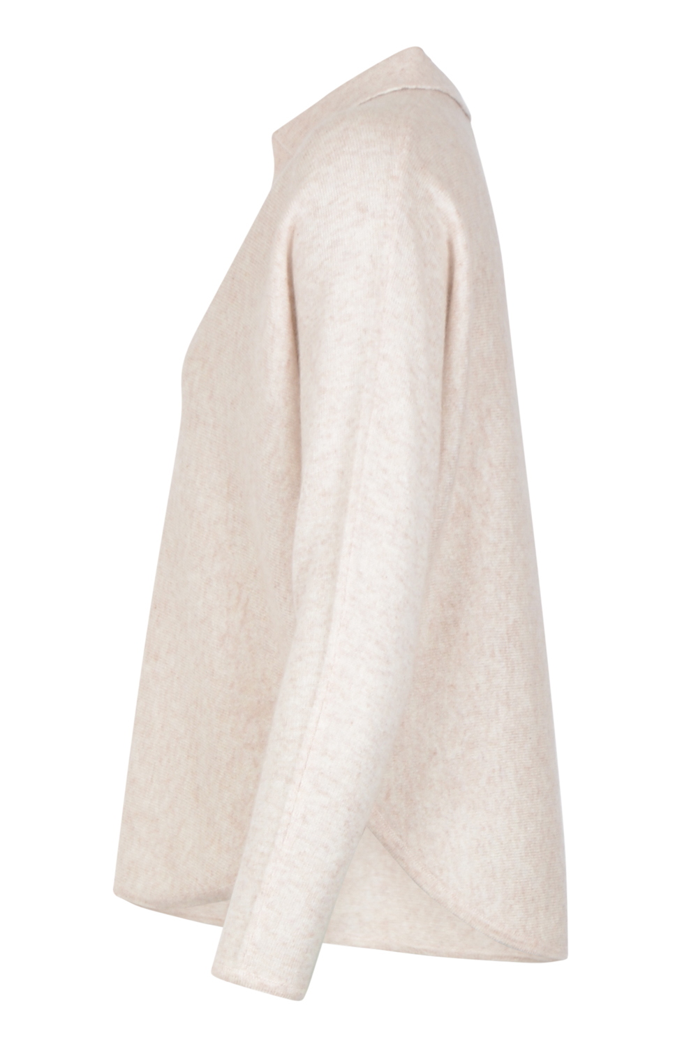 Kashmirjumper open collar krage beige - 4