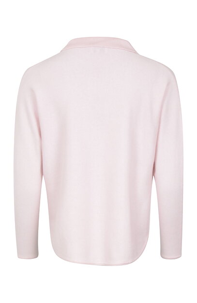 Kashmirjumper open collar krage ljusrosa - 6