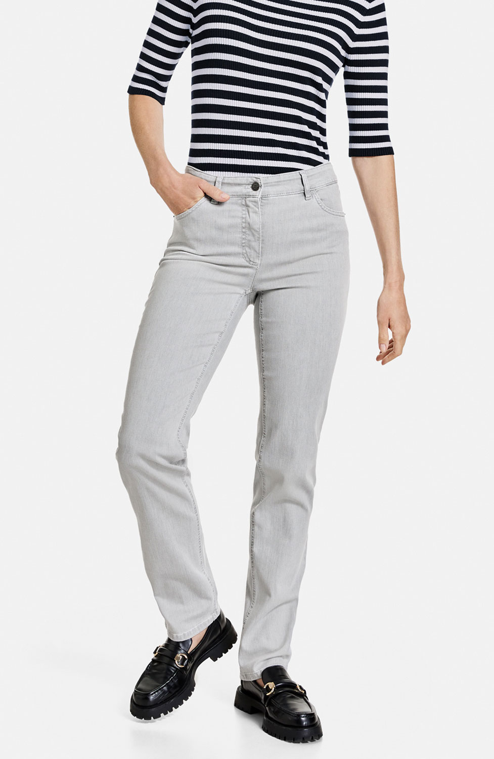 Jeans Straight fit ljusgrå - 7