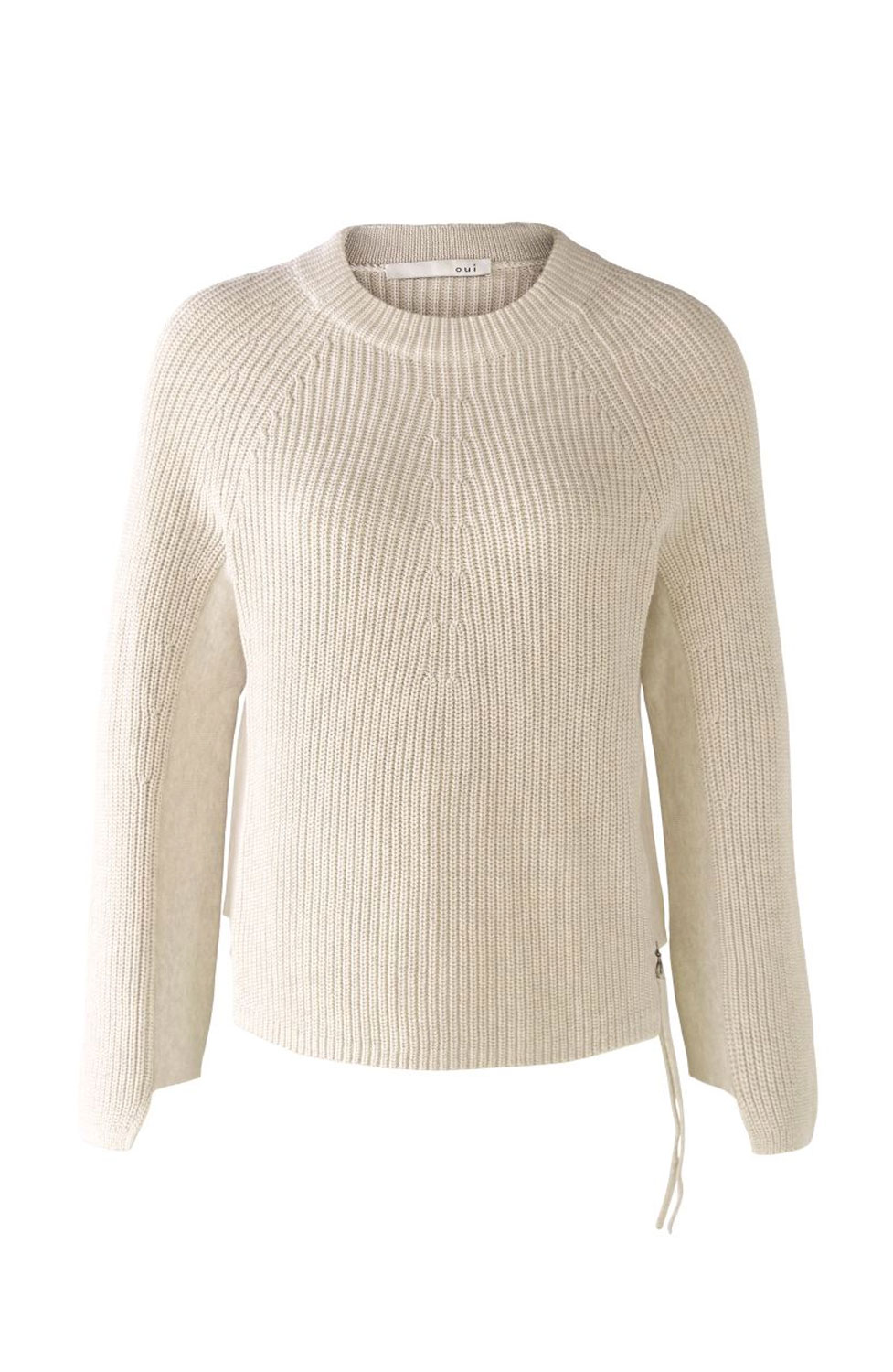 Jumper dragkedja i sidan beige - 6