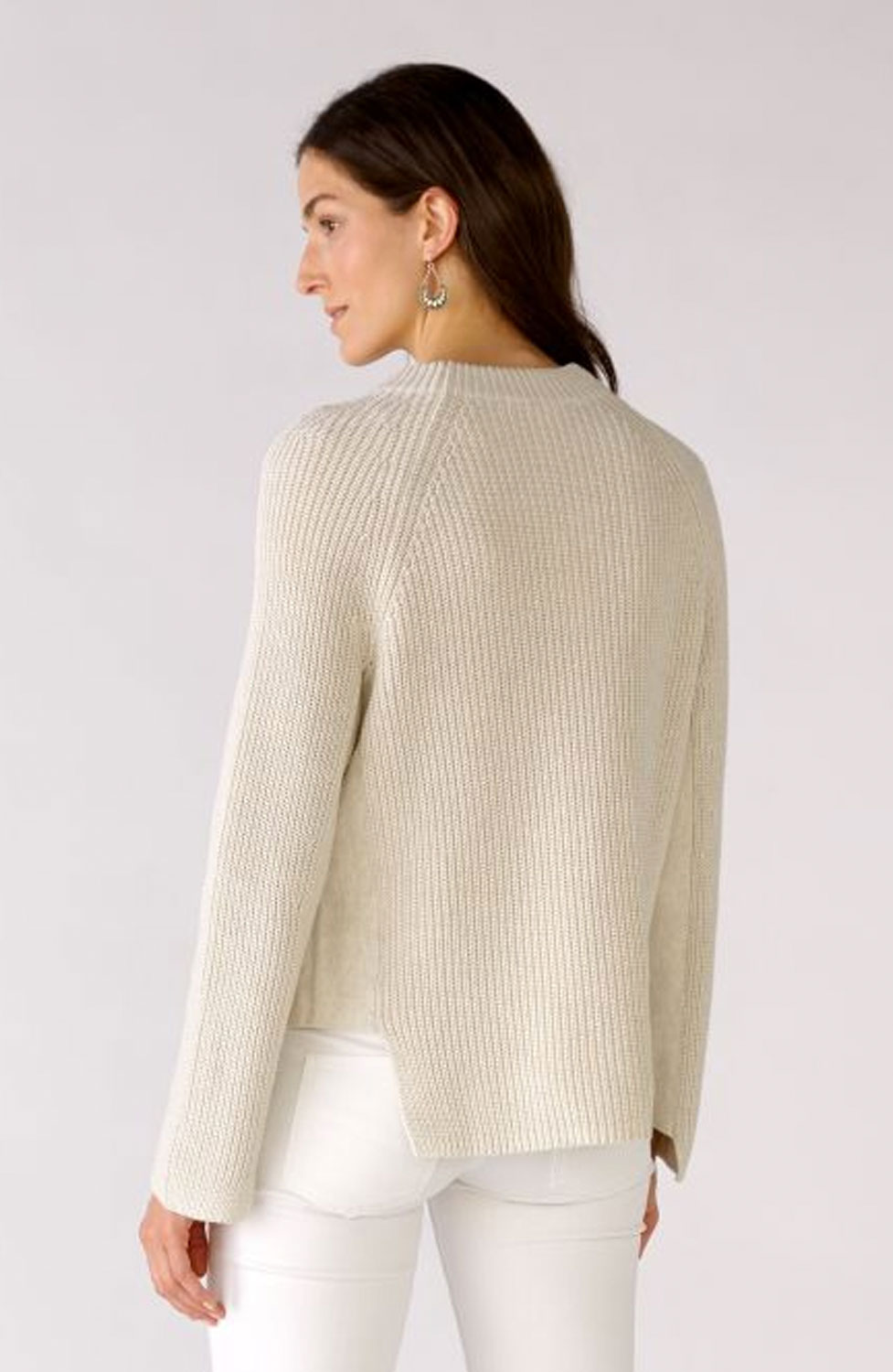 Jumper dragkedja i sidan beige - 2