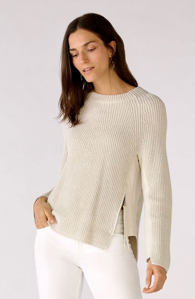 Jumper dragkedja i sidan beige
