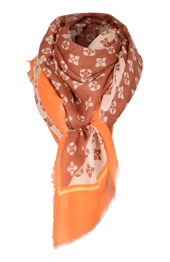 Sjal Soccer orange mönstrad