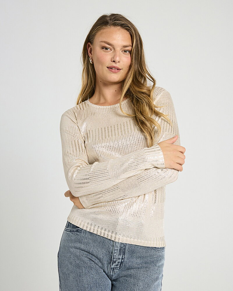 Topp Matter beige med glitterränder guld