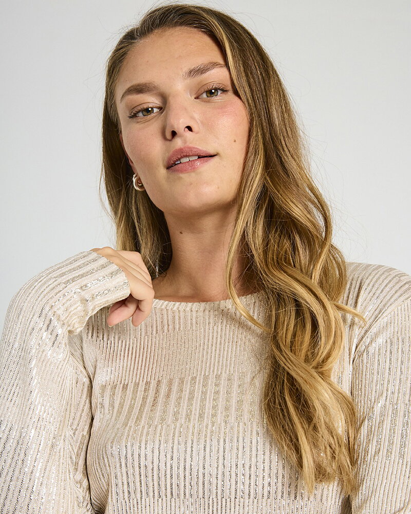 Topp Matter beige med glitterränder guld