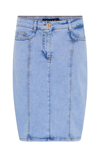 Jeanskjol ljusdenim med slits