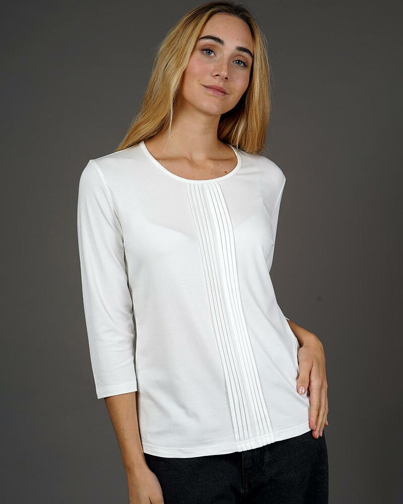 Topp rundringad med veck offwhite