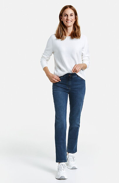 Jeans Straight fit mörk denim