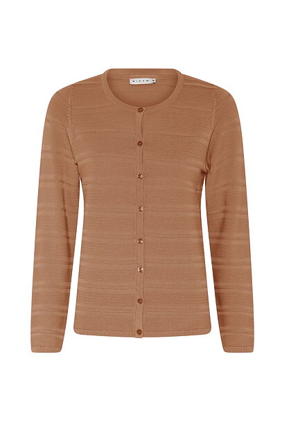 Bomullskofta randig struktur beige