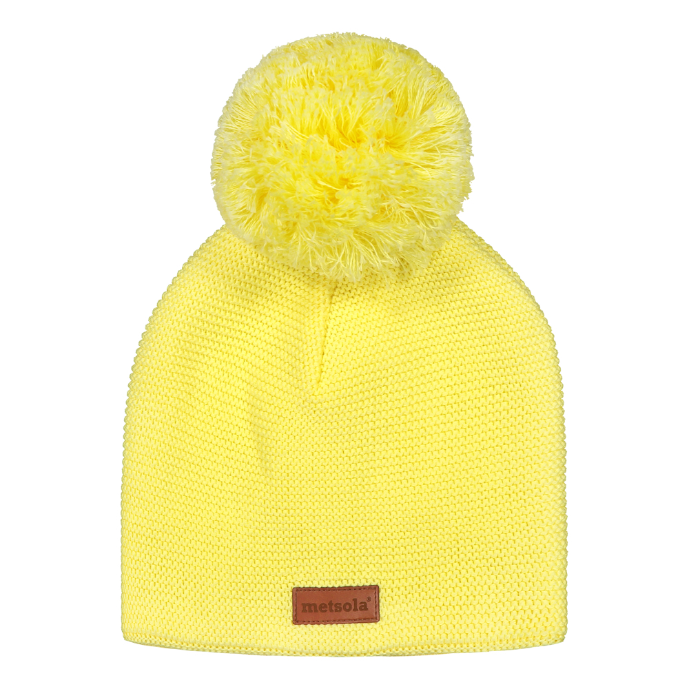 Knitted classic beanie 1 pom pom, Kiwi