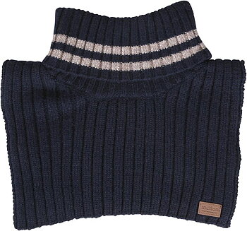 Wool neckwarmer w/spripes & Lurex Marine