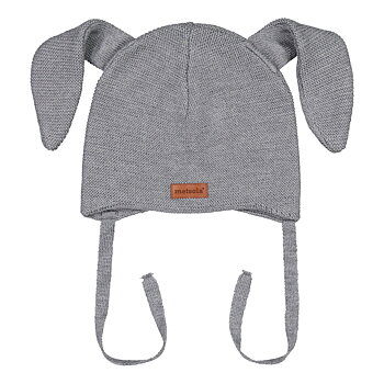 Knitted Baby bunny beanie, Grey Melange