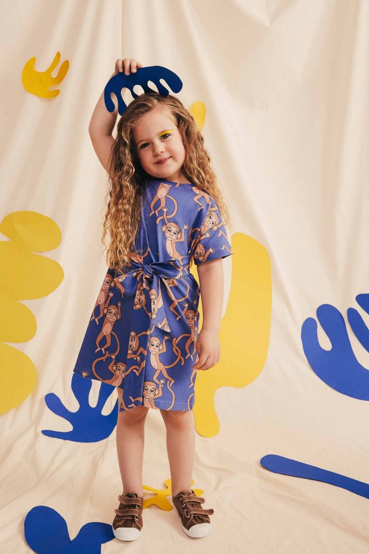 MONKEY BLUE BOW TUNIC