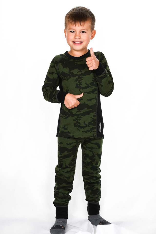 PRINT MERINO SET green - 2