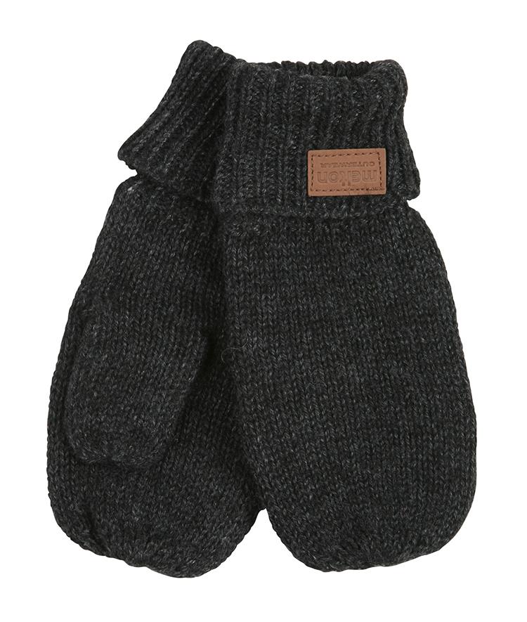 Wool mittens Solid Colour Dark grey melange
