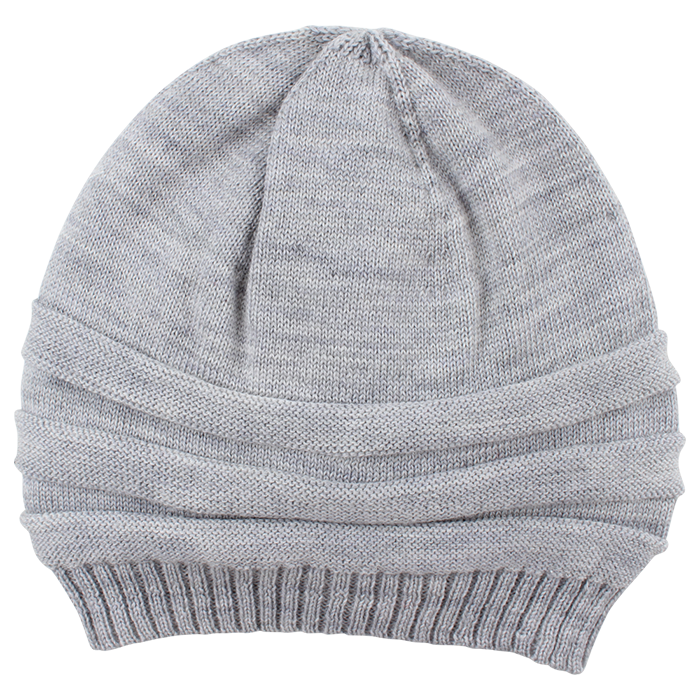 Knit Wool Hat Grey Melange - 2