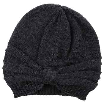 Knit Wool Hat Dark Grey
