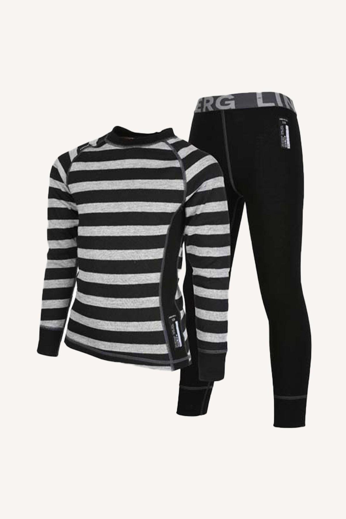 STRIPE MERINO SET  BLACK