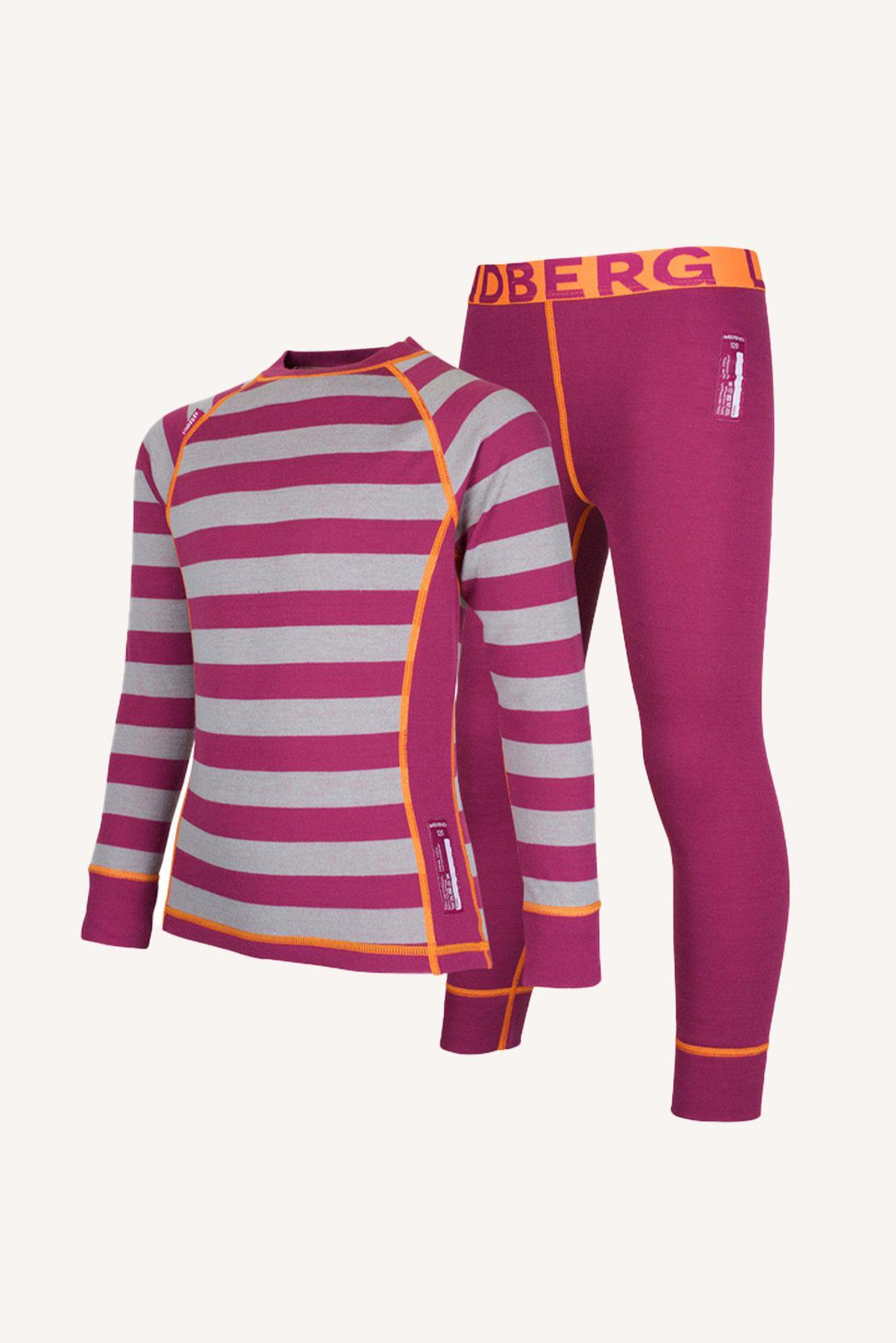 Lindberg STRIPE MERINO SET  DEEP ORCHID