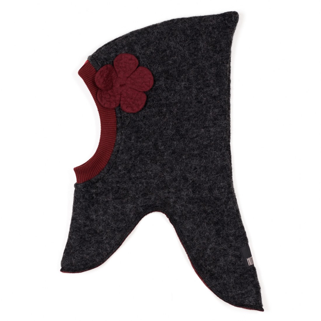 Huttelihut Balaclava  D.grey / wine  flower