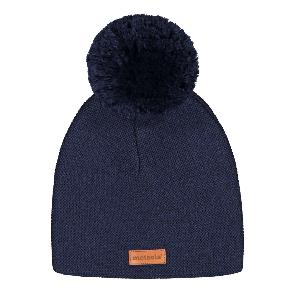Knitted Classic Beanie 1 Pom pom (1-2 v - 6-8 & Adults), Arctic Sea