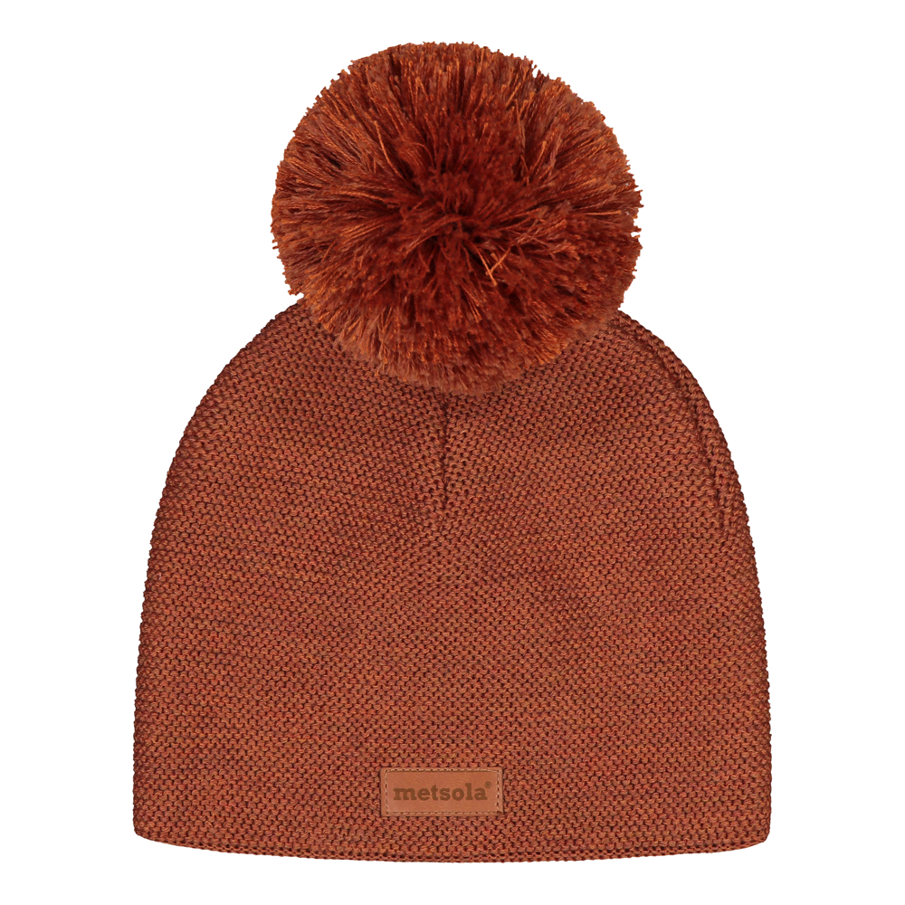 Knitted Classic Beanie 1 Pom pom Roasted Pecan