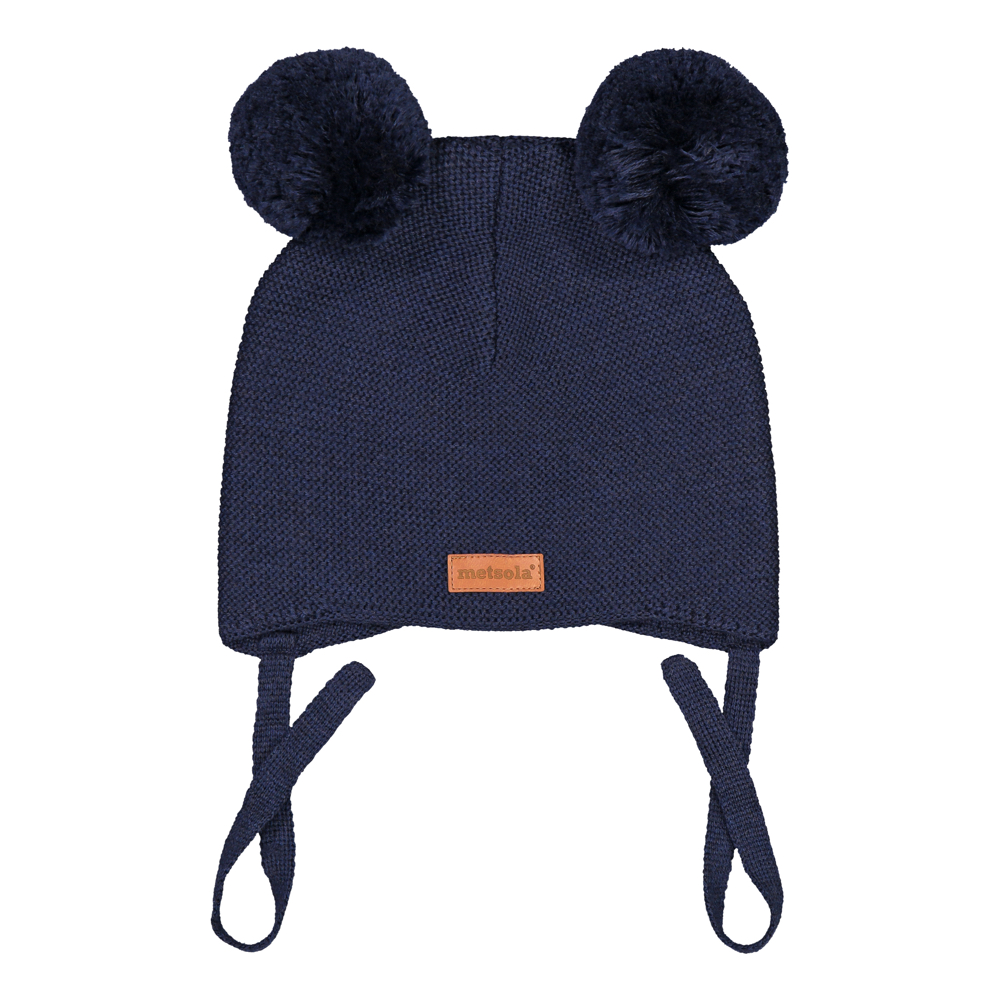 Knitted Baby Beanie 2 Pom pom Arctic Sea