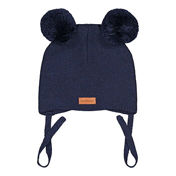 Knitted Baby Beanie 2 Pom pom Arctic Sea