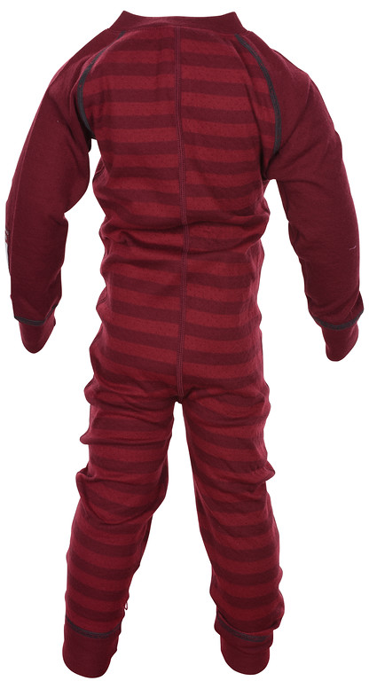STRIPE MERINO OVERAL BEET RED - 2