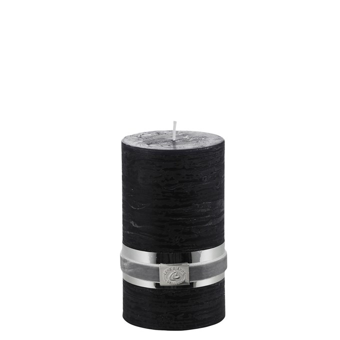 Rustikt blockljus 12,5 cm - Svart
