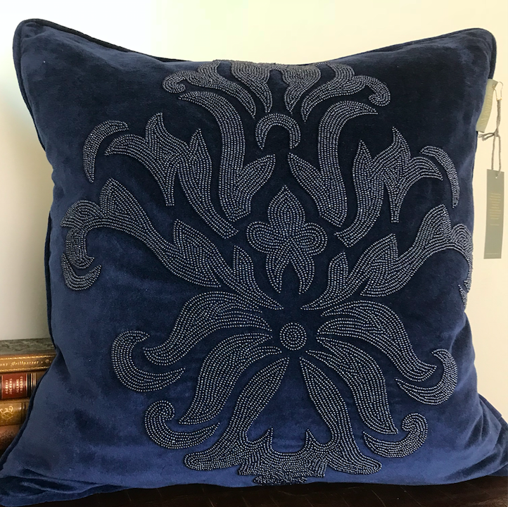 Kuddfodral handbroderat navy - 4