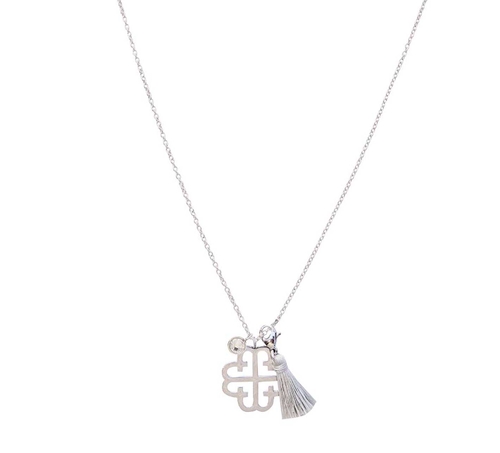 Lola tassel halsband silver/klar