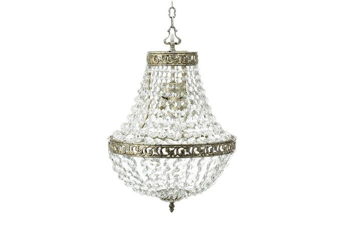 Divine Chandelier Ant.silver, iron, glass D:40xH:55 cm